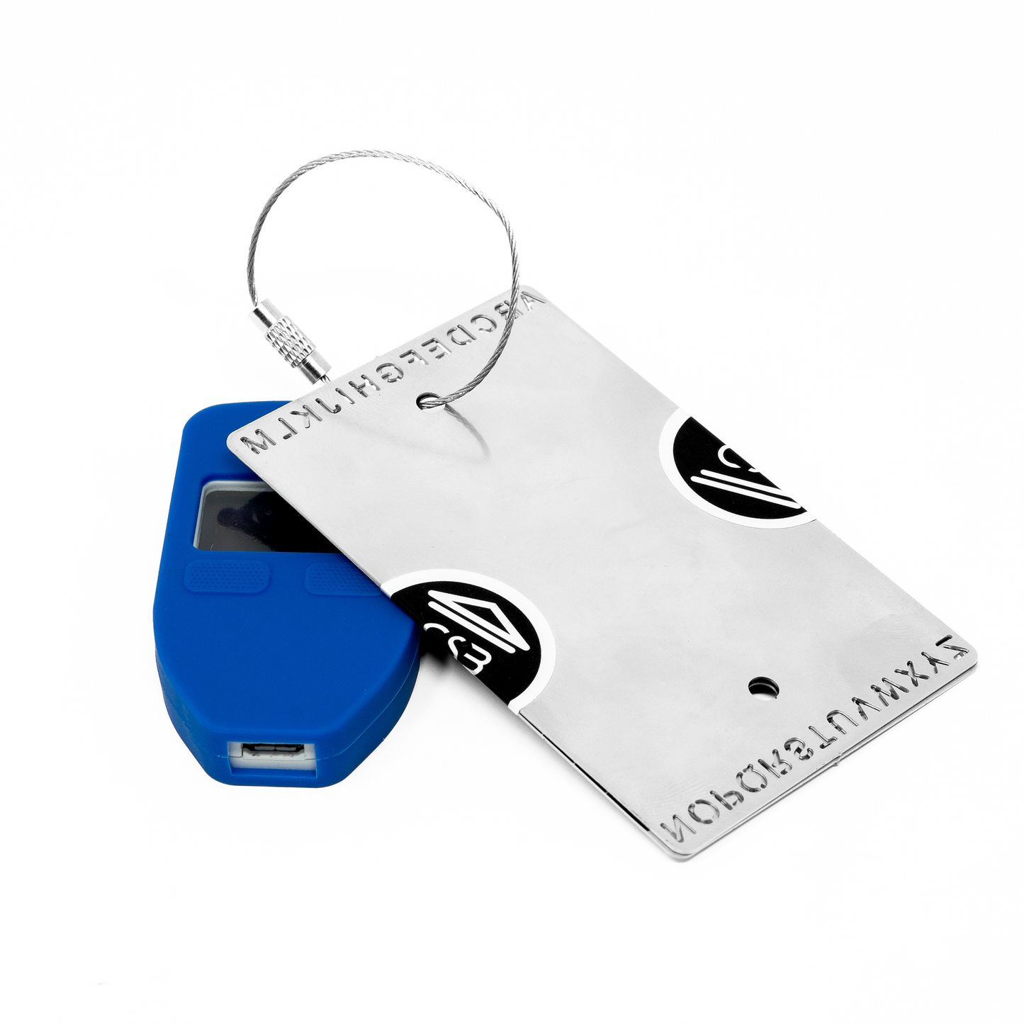 Crypto Seed Bank - Archiviazione di frasi di semi - Incisione facile e precisa per il backup del portafoglio Bitcoin - Incidi 48 parole - per portafogli hardware Ledger Nano e Trezor One