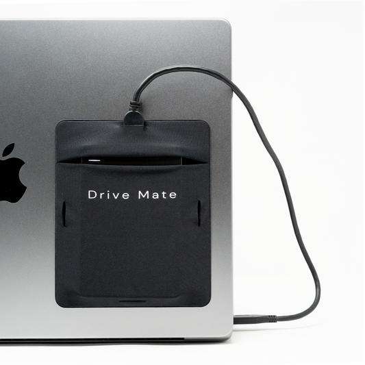 DriveMate - Bärbar hårddiskfodral för bärbar dator - Bärväska för extern hårddisk SSD, återanvändbar självhäftande ficka 