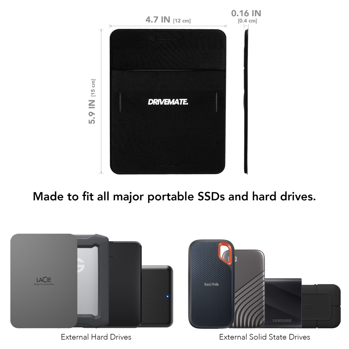 DriveMate - External Hard Drive Case - SSD Holder for Laptop - Portabl ...