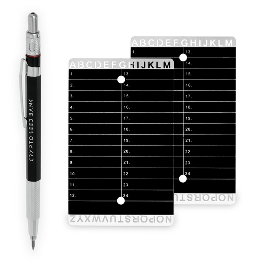 Crypto Seed Bank - Seed Phrase Storage Kit for Bitcoin Wallet Backup