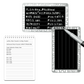 EtchPass cards engraved with passwords and PINs alongside a notepad for secure offline storage